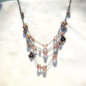 Betsey Johnson Gold-Tone Mixed Crystal & Rhinestone  Layered Necklace